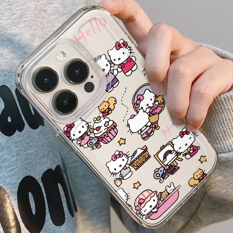 ✅Ốp Điện Thoại Dẻo Họa Tiết Hoạt Hình Hello Kitty Dễ Thương Cho iPhone14promax 12 plus7 8 11