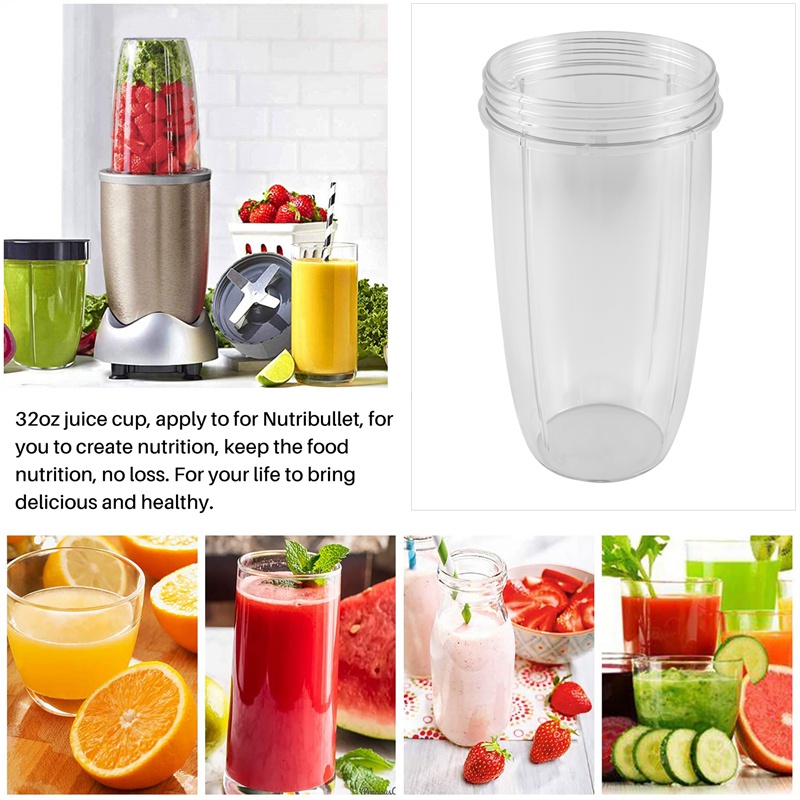 Máy ép trái cây Cốc thay thế rõ ràng cho Máy ép trái cây Nutribullet 32Oz Bộ phận thay thế cốc 32Oz