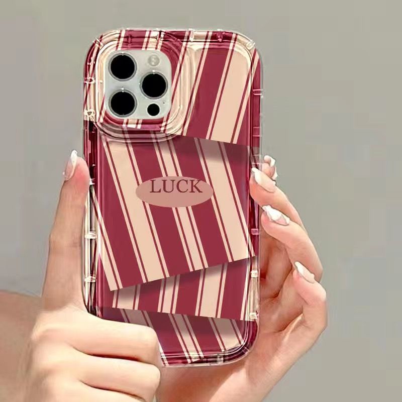 ✅Ốp Điện Thoại Họa Tiết Kẻ Sọc 89% Màu Đỏ / Xanh Lá Dành Cho Iphone 1213Iphone 14 Pro