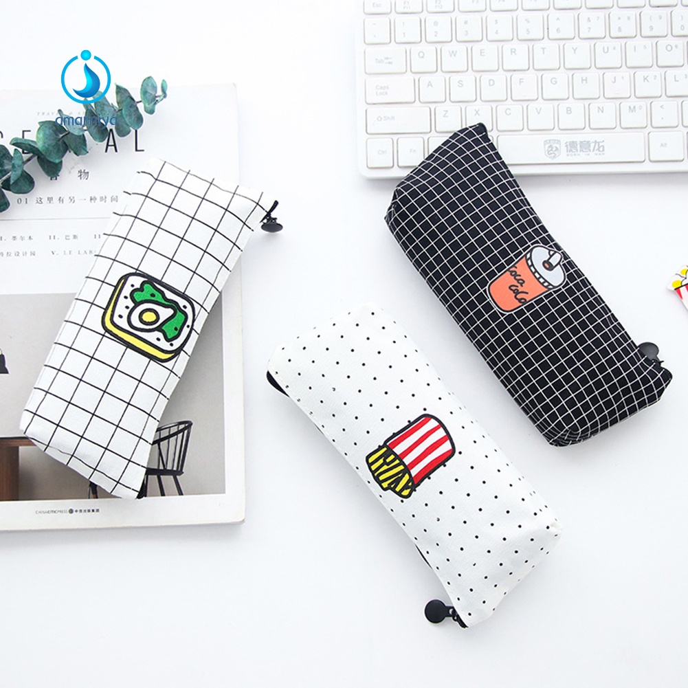 Túi Đựng Bút Bằng Vải Canvas Hình Thức Ăn Dễ Thương Sáng Tạo