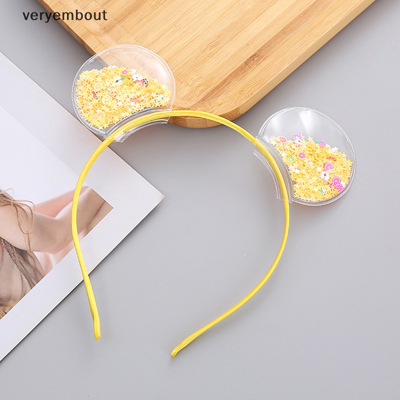 Băng Đô Trong Suốt Phối Kim Tuyến Lấp Lánh Thời Trang Cho Bé Gái