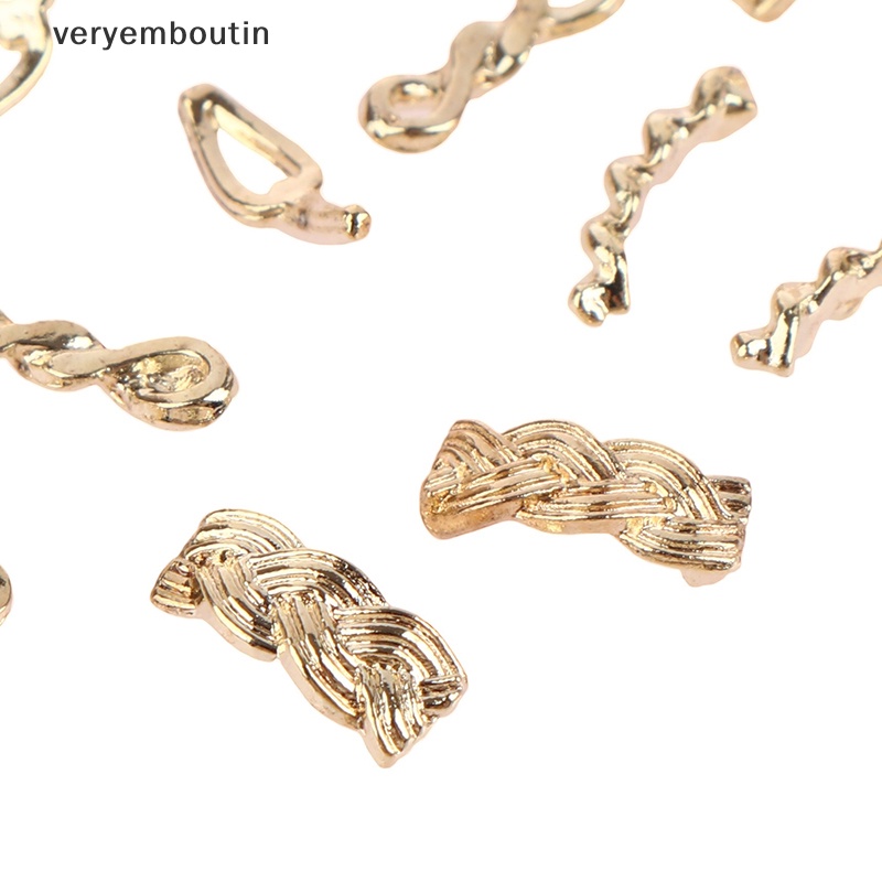 Set 10 / 20 Phụ Kiện Trang Trí Móng Tay Nghệ Thuật Kiểu Chuỗi Xích Màu Vàng / Bạc / Vàng Phong Cách