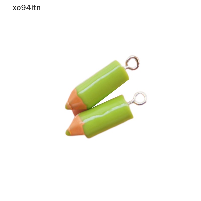 Tn Set 10 Mặt Vòng cổ / Bông Tai DIY Hình Bút Chì Màu Bằng Nhựa Resin Thời Trang