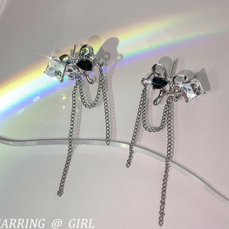 Khuyên Tai Thắt Nơ Tua Rua Phong Cách Hàn Quốc Cá Tính Ngọt Ngào Mới ins niche Độc Đáo Dành Cho Bạn Nữ