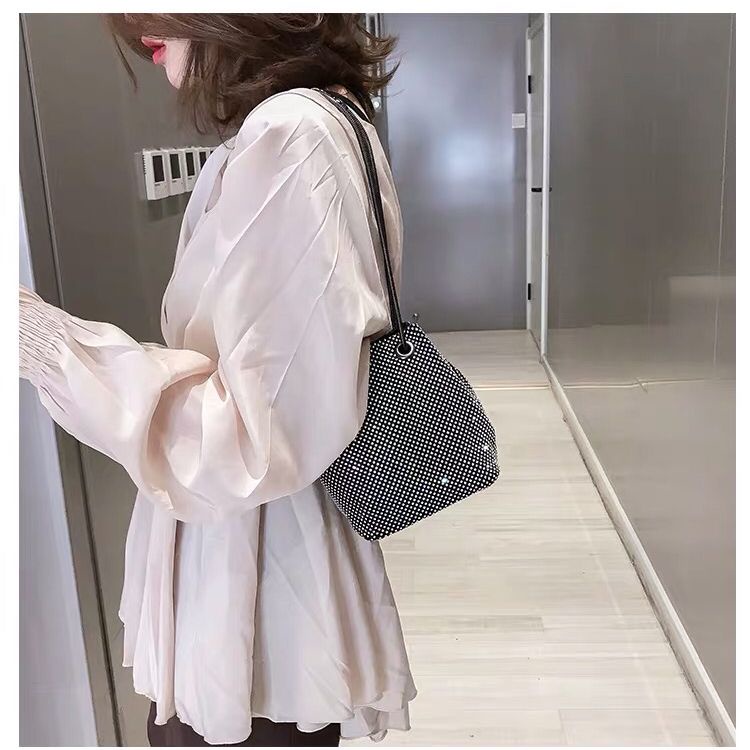 Túi Đeo Chéo Đính Kim Cương Nhấp Nháy Nhỏ Gọn Phong Cách Hàn Quốc Thời Trang Cho Nữ