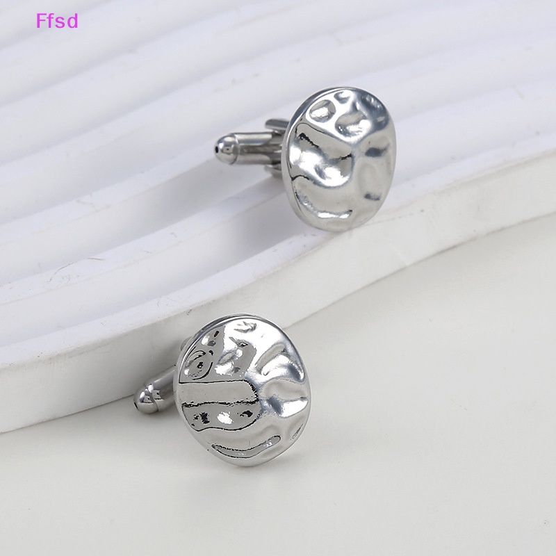 {Ffsd} Khuy Măng Sét Cổ Tay Áo Tròn Họa Tiết Gợn Sóng Vintage Tinh Tế Chất Lượng Cao Làm Quà Tặng Trang Sức Cho Nam * Hàng Bán Chạy