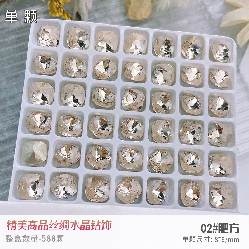Móng Tay Lụa Đính Đá Lấp Lánh Hình Trái Tim Phong Cách Mới Chất Lượng Cao