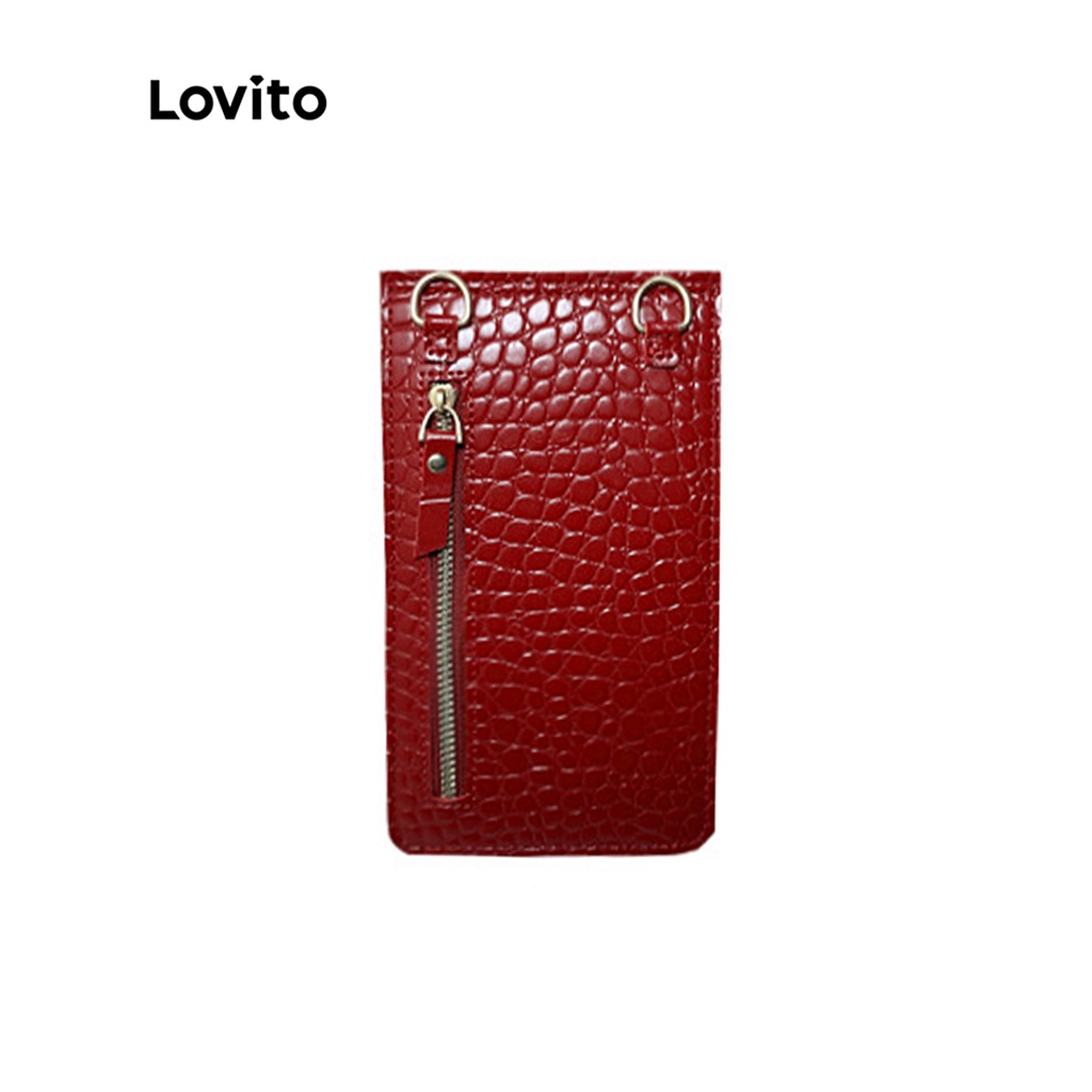 Túi đeo vai cỡ nhỏ Lovito phối đinh tán màu trơn phong cách thường ngày cho nữ L50AD130 (trắng/hồng/đỏ/vàng/đen)