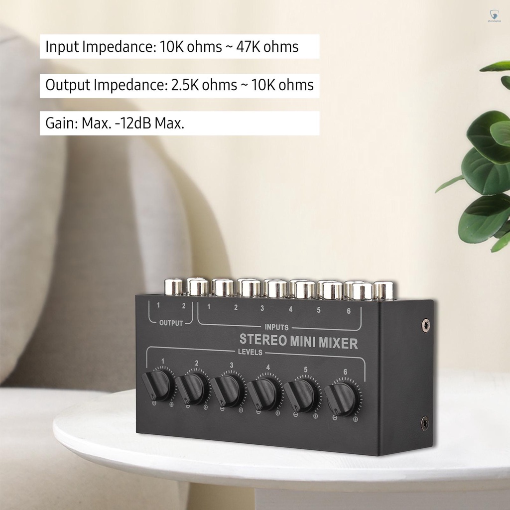 Bộ Trộn Âm Thanh Nổi 6 Kênh RCA Thiết Kế Nhỏ Gọn 6 Trong 2 Tiện Dụng