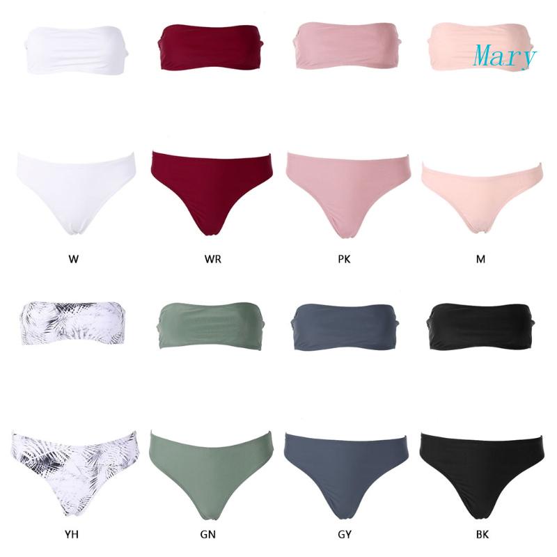 Bộ Bikini 2 Mảnh Không Dây Lưng Vừa Màu Trơn Quyến Rũ Cho Nữ