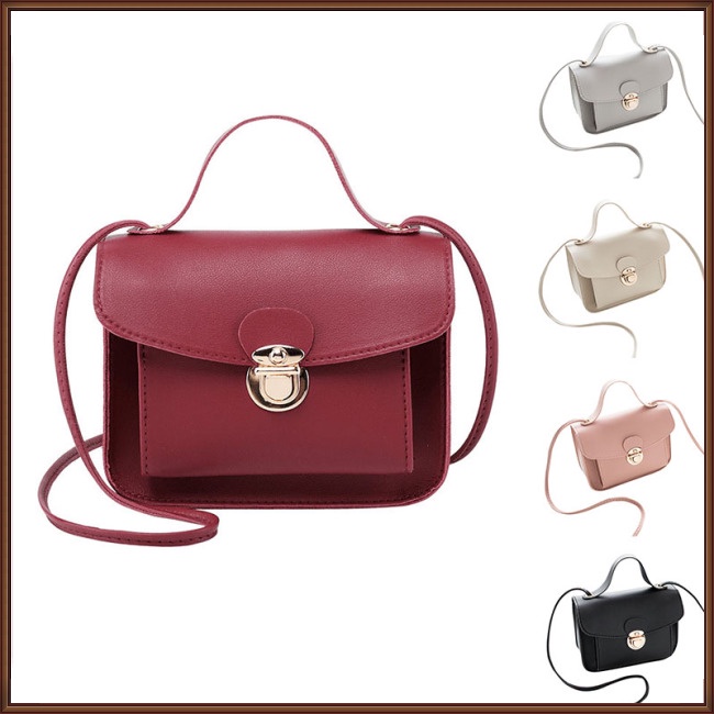 Túi Đeo Vai Hình Vuông Cỡ Nhỏ Màu Trơn Thời Trang Cho Nữ