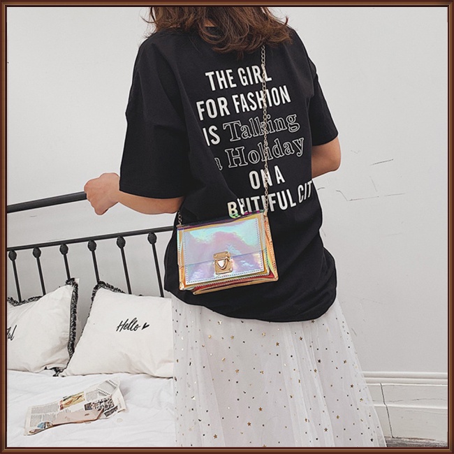 Túi Đeo Chéo Hình Vuông Cỡ Nhỏ Trong Suốt Nhiều Màu Thời Trang Mùa Hè Cho Nữ