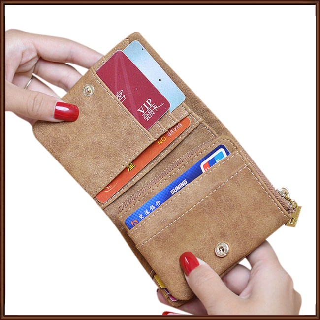 Ví Da Cầm Tay Mini Có Nút Gài Thời Trang Cho Nữ