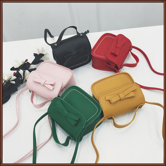 Túi Đeo Chéo Da PU Hình Vuông Nhỏ Nhắn Phong Cách Retro Dành Cho Trẻ Em