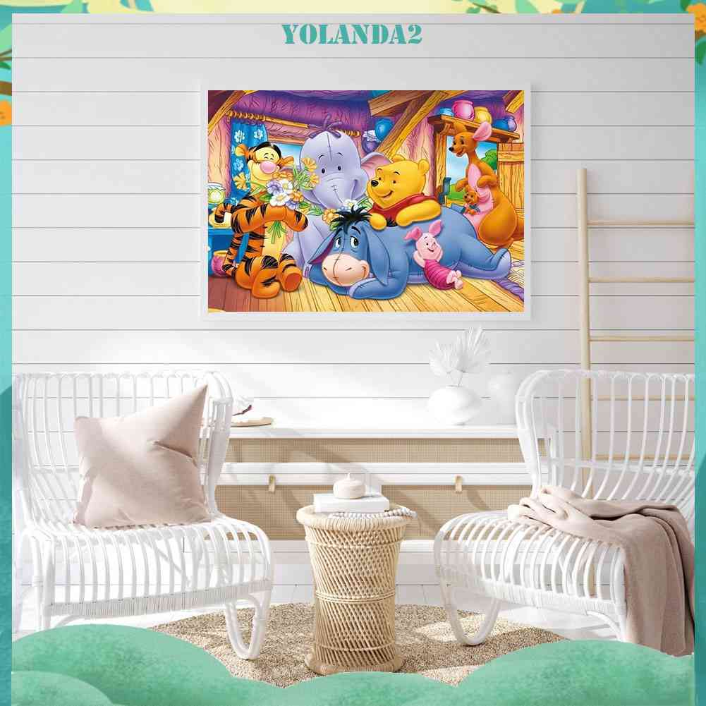 Tranh Đính Đá Kim Cương Toàn Bộ 5D DIY Hình Gấu Pooh