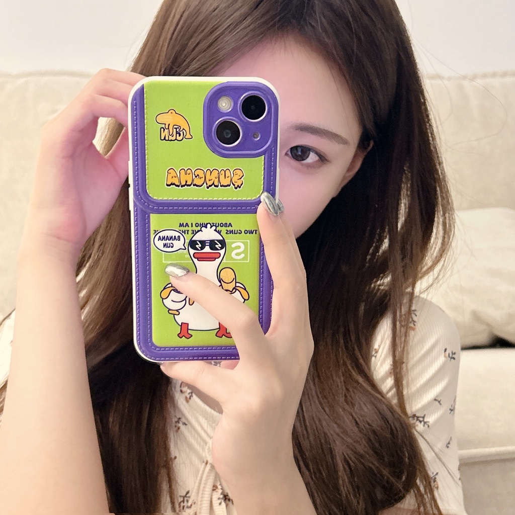 Ốp Điện Thoại Silicon TPU Mềm Chống Sốc In Hình Vịt Đeo Kính Râm Cho iPhone11 12 13 14 Pro Max