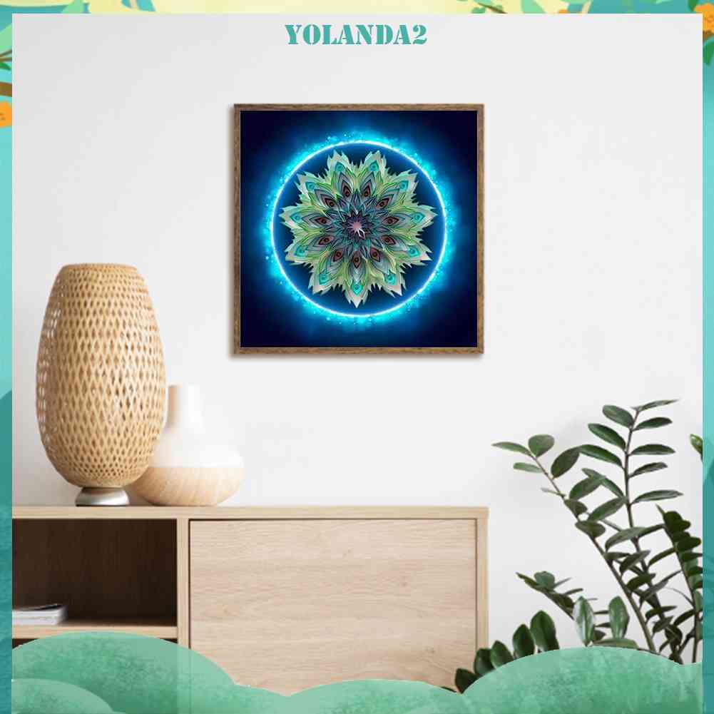 Bộ Tranh Đính Đá 5D Họa Tiết Hoa Văn Mandala Độc Đáo DIY Dùng Trang Trí