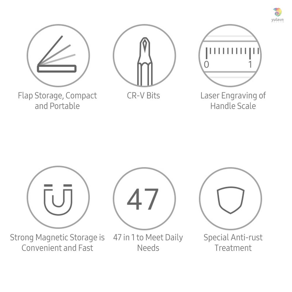 Bộ 47 Đầu Tua Vít Bằng Hợp Kim Thép Có Rãnh Lục Giác Từ Tính Độ Chính Xác Cao Đa Năng JAKEMY H4 * 28MM CR-V