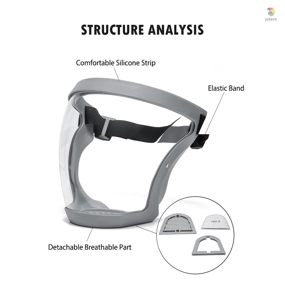 Mặt Nạ Bảo Vệ Toàn Diện Trong Suốt Chống Gió Chống Nước Thoáng Khí Tích Hợp Bộ Lọc PM2.5 Dùng Khi Đi Xe Đạp