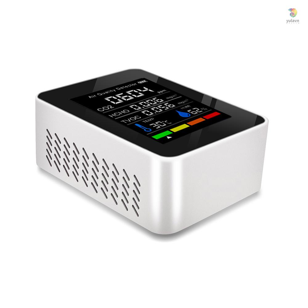 Thiết Bị Kiểm Tra Chất Lượng Không Khí CO2 Đa Chức Năng Với Carbon Dioxide TVOC HCHO Giá Trị Nhiệt Độ Và Độ Ẩm