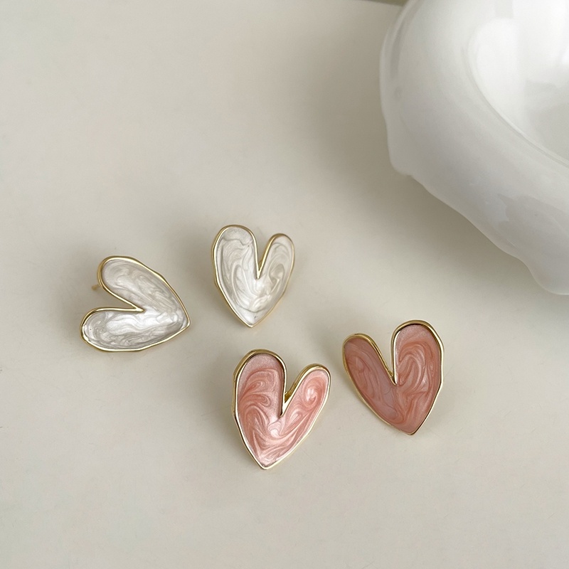 Bông Tai Hình Trái Tim Đính Kim Tuyến Lấp Lánh Dễ Phối Đồ Thời Trang Cho Nữ