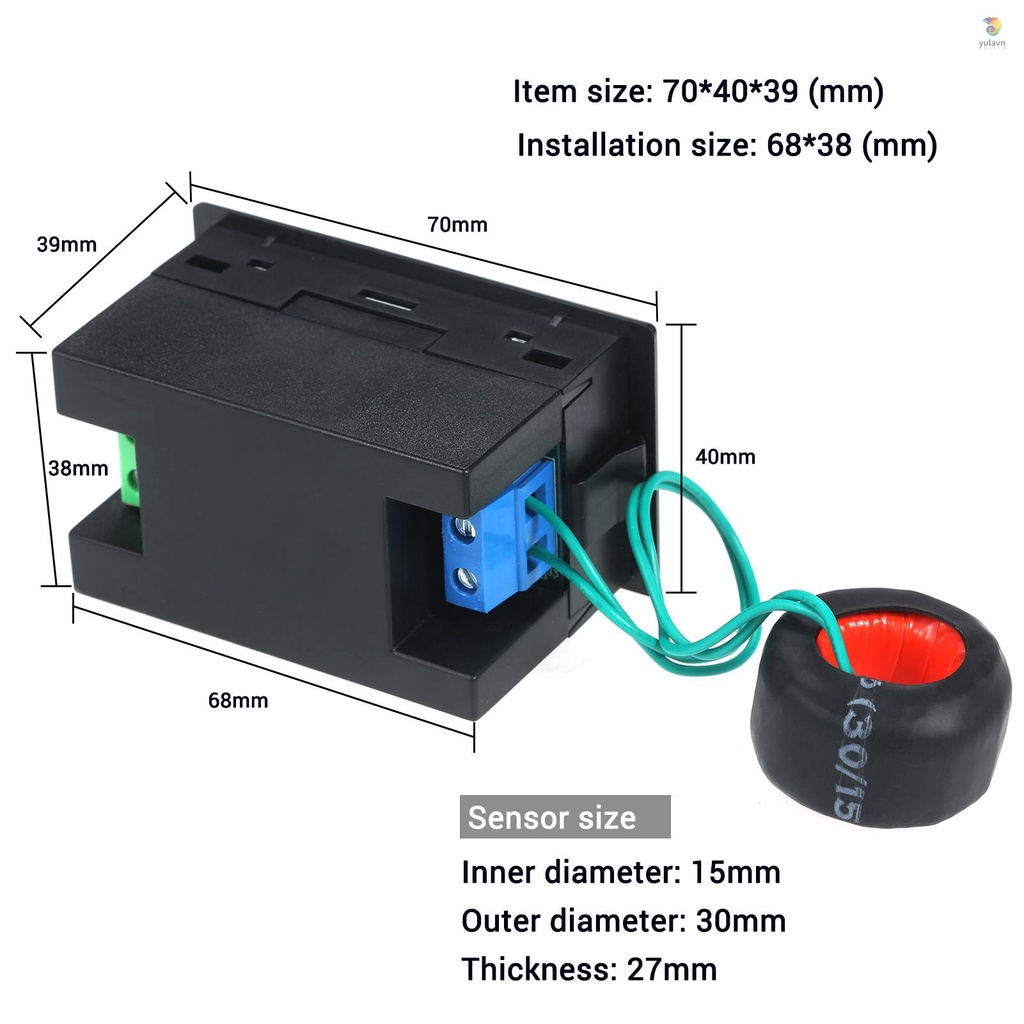Đồng Hồ Đo Điện Áp AC Vôn Kế Đa Năng Một Phase Màn Hình LCD