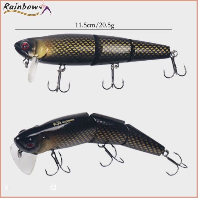 Mồi Giả Nhử Cá 3 Khớp Nối Bằng Nhựa Cứng Kèm Móc Câu