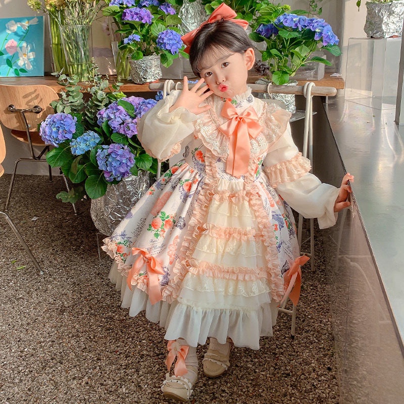 Đầm Công Chúa Phong Cách Lolita Thời Trang Xuân Thu Cho Bé Gái