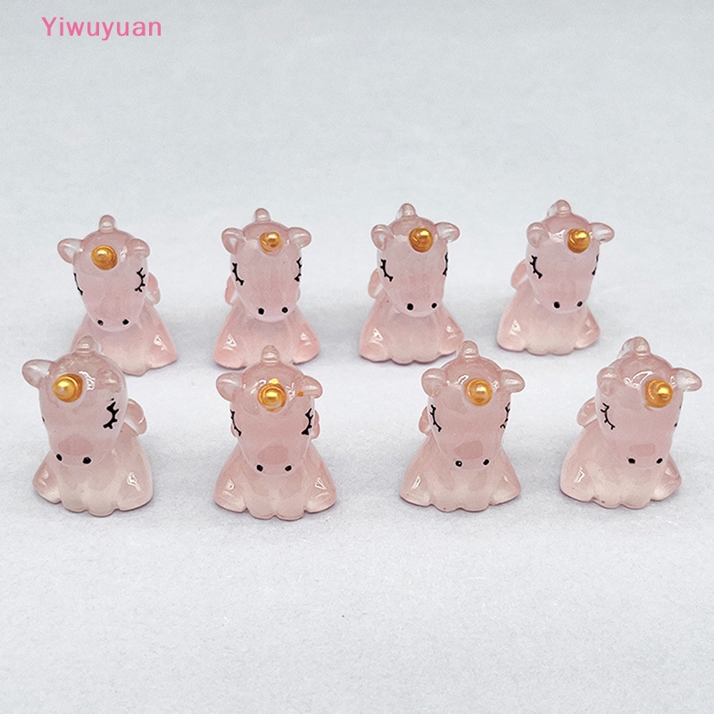 Bộ 5 Phụ Kiện Trang Trí Nghệ Thuật Hình Kỳ Lân DIY Bằng Nhựa Resin Màu Dạ Quang Mới