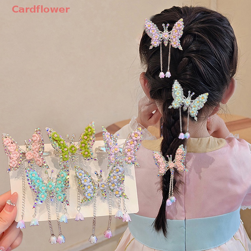 Kẹp Tóc Hình Cánh Bướm Phối Tua Rua Dễ Thương Cho Bé Gái