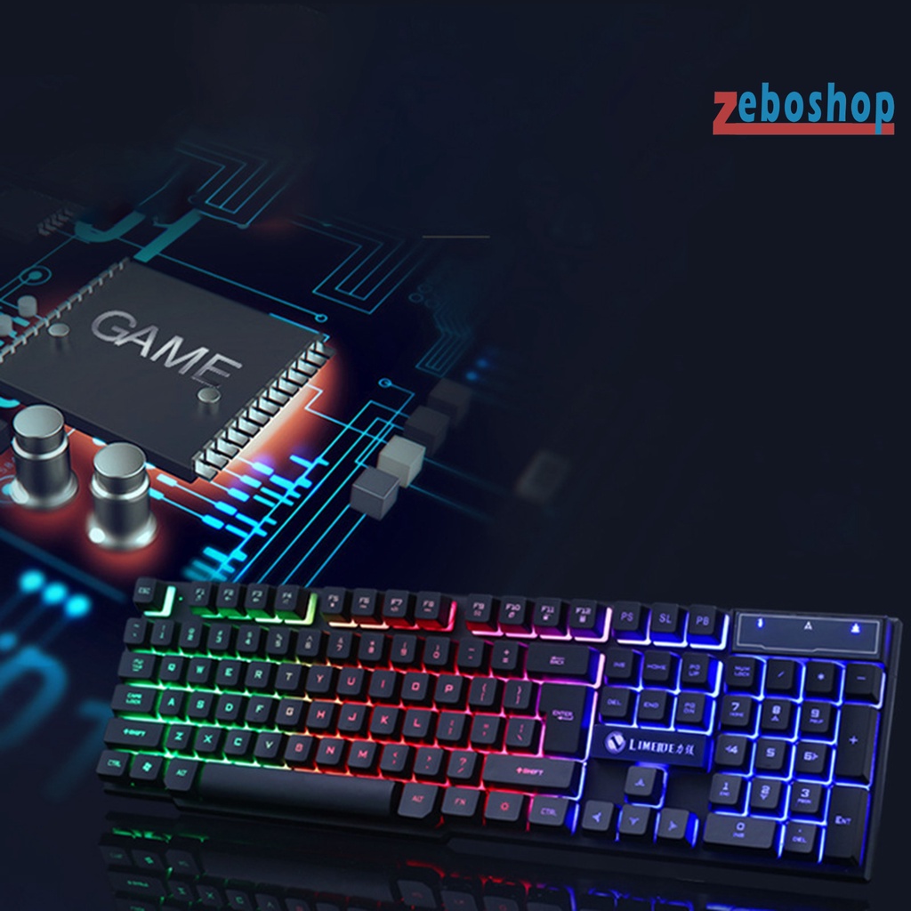 Bộ 2 Bàn Phím Và Chuột GTX300 Có Dây Đèn Nền Bằng Nhựa Dành Cho Máy Tính