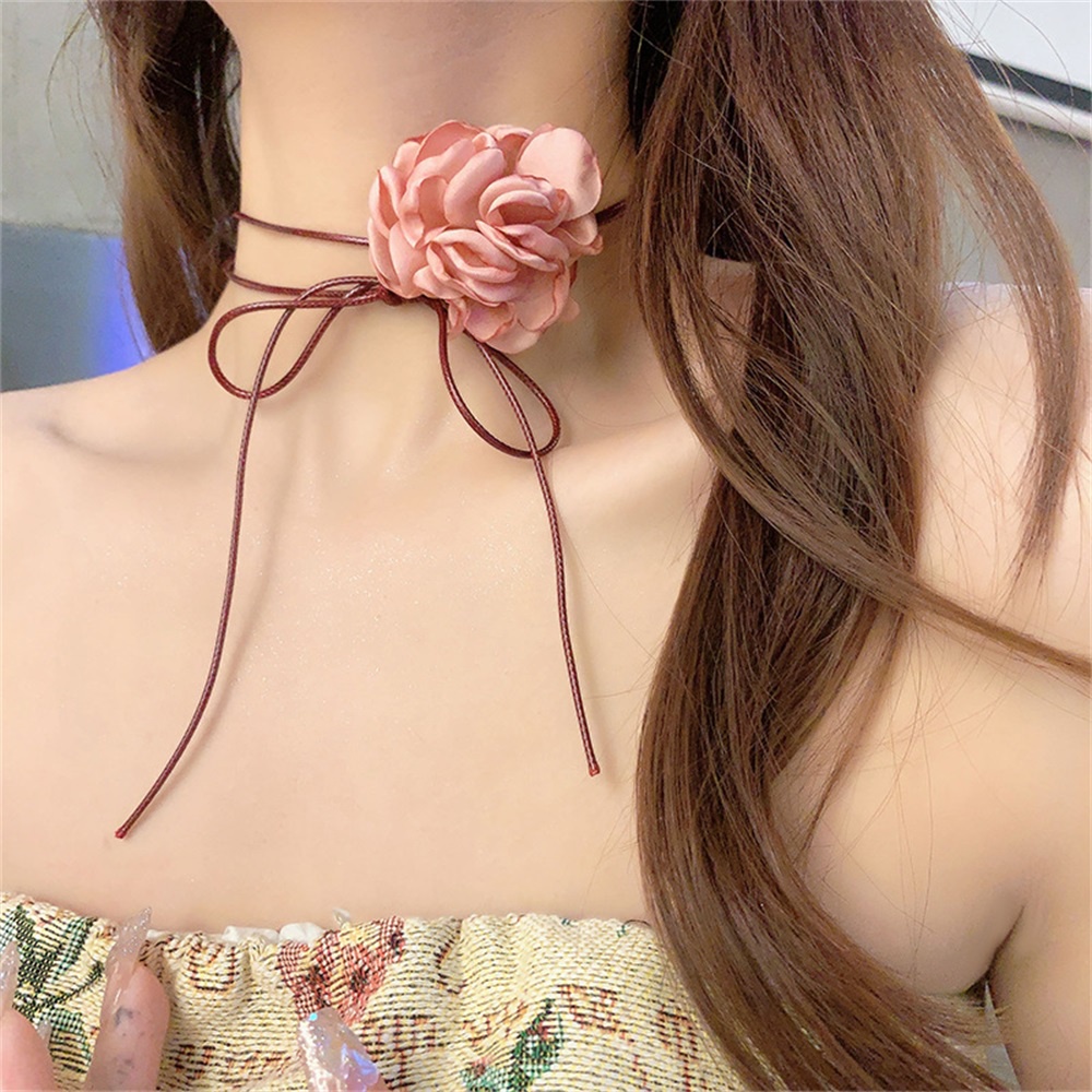 Vòng Cổ Choker Hình Hoa Trà Đen Phong Cách Cổ Điển Dành Cho Nữ