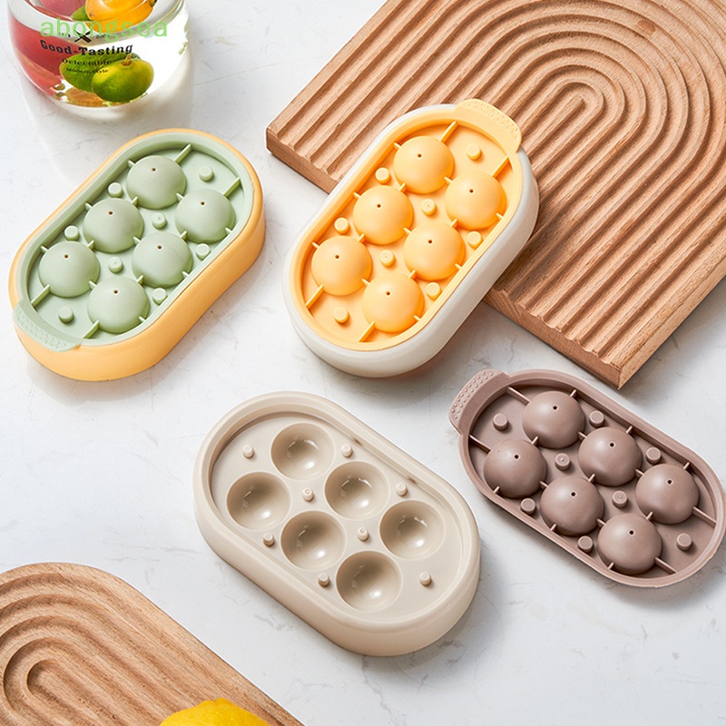 Khuôn Làm Đá Bi Tròn 3D DIY 6 Ngăn Tiện Lợi