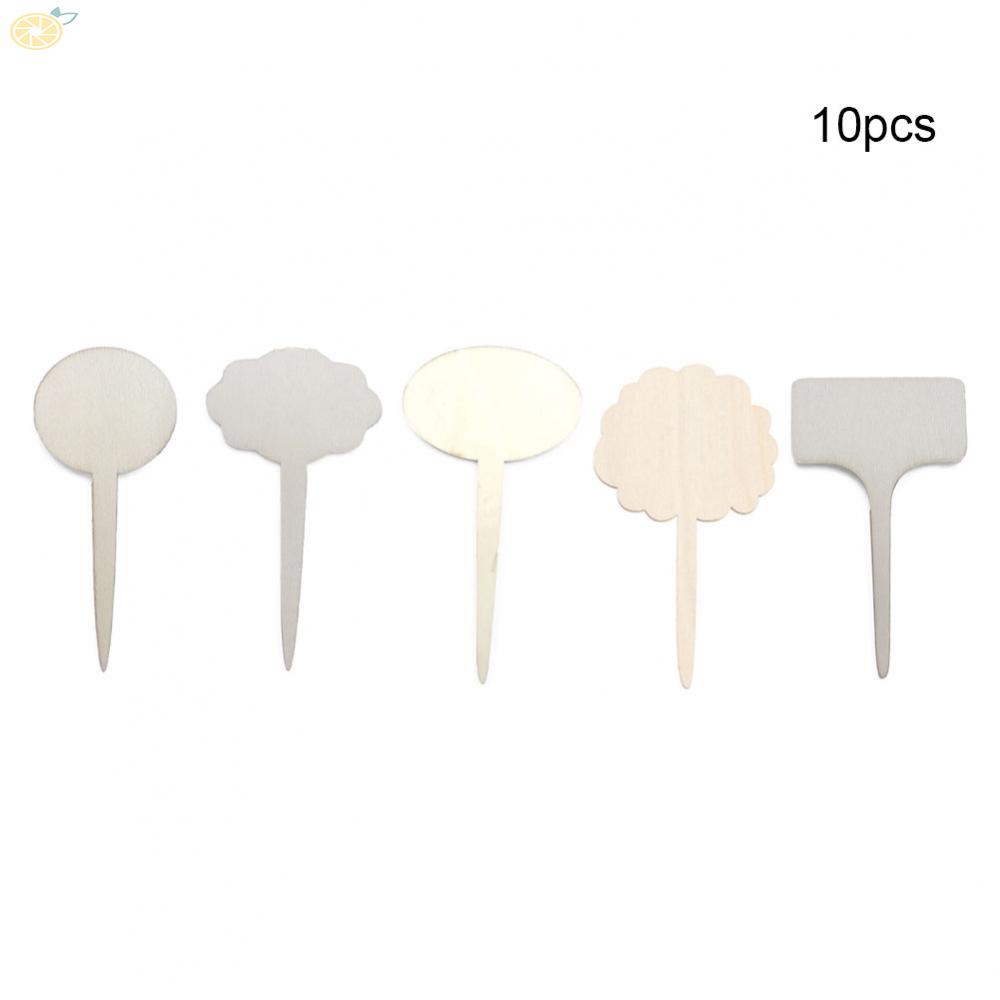 【VARSTR】Plant Labels Herbs Tools Important Markers Price Shop Wood Sign 10pcs Bamboo