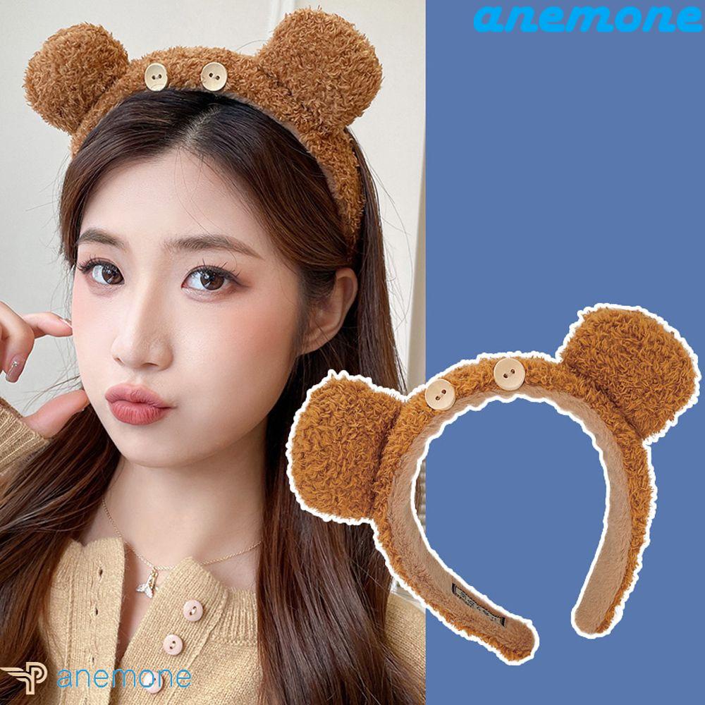 Băng Đô Cài Tóc Hình Tai Gấu Bằng Lông Nhung Dễ Thương Xinh Xắn