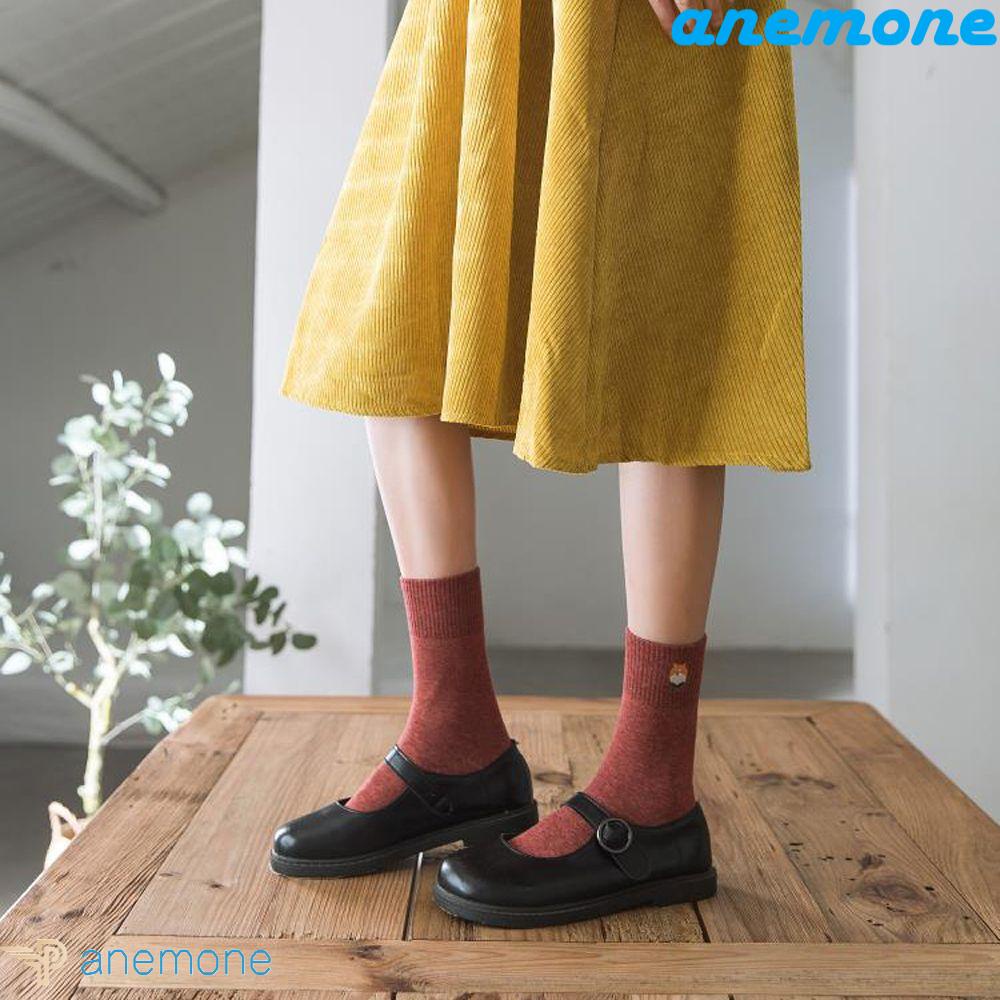 Vớ Mềm Thoáng Khí Thêu Họa Tiết Phong Cách Harajuku Nhật Bản Cho Nữ