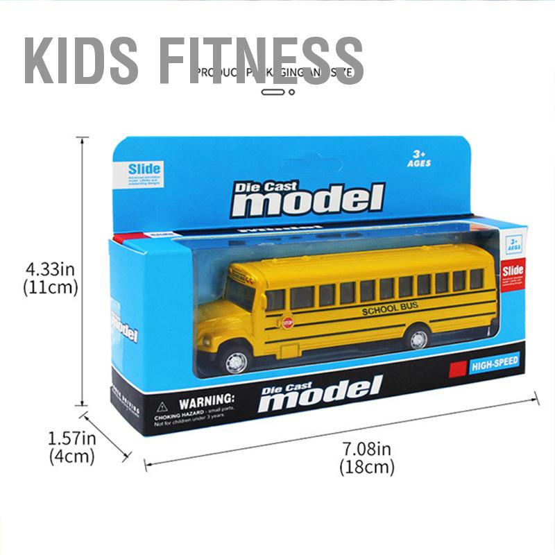 Kids Fitness Mô Hình Xe Buýt Trường Học Hợp Kim Phỏng Lực Đồ Chơi Cho Bé Trai Trẻ Em
