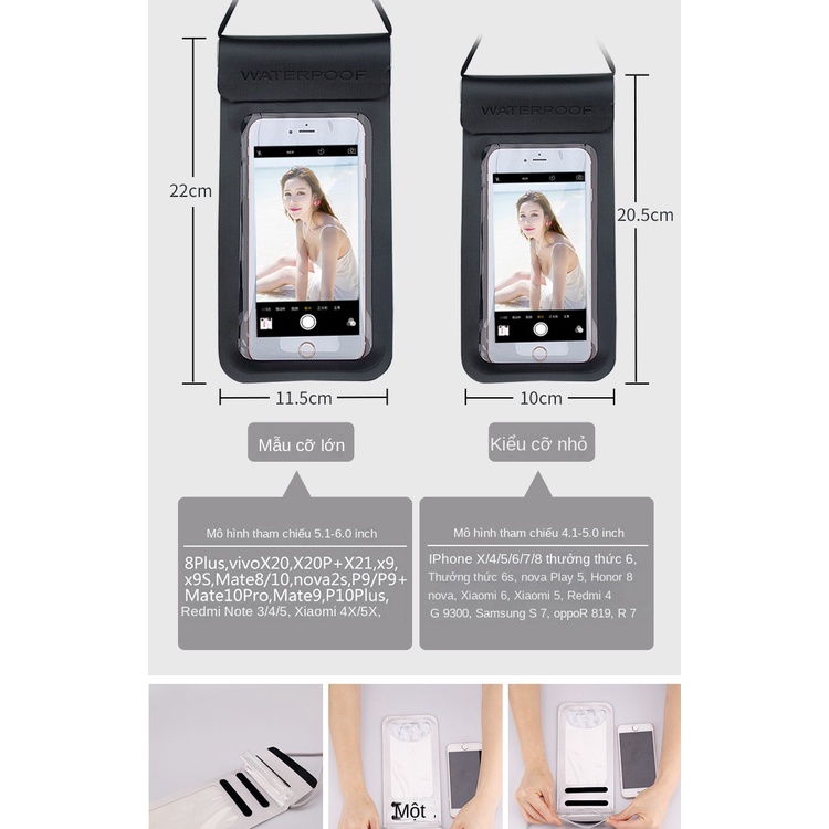 Túi Đựng Điện Thoại Bằng tpu Trong Suốt Chống Thấm Nước Có Thể Chạm Màn Hình Cảm Ứng