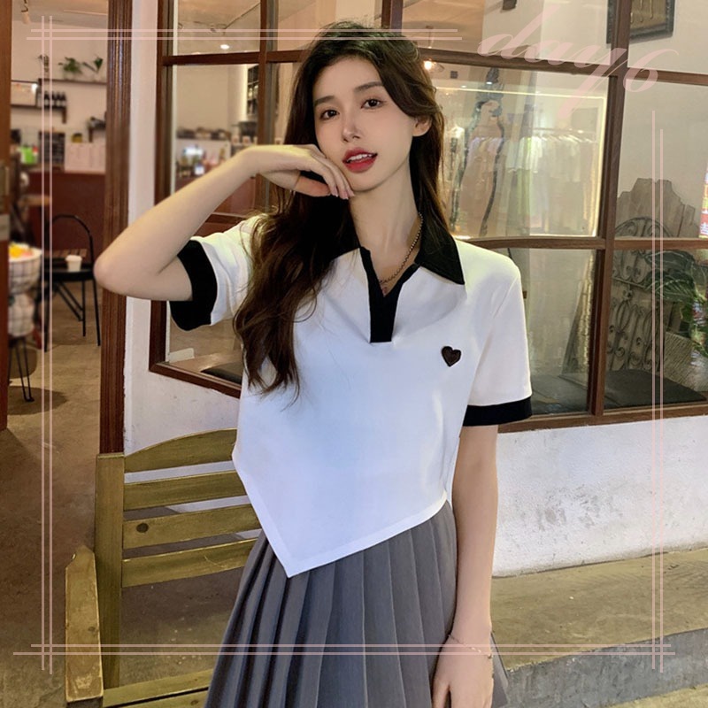 Áo Thun Ngắn Tay Phong Cách Hàn Quốc Đơn Giản Dành Cho Nữ