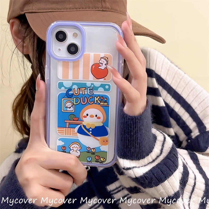 Ốp Điện Thoại Silicon Mềm Hình Chú Vịt Hoạt Hình Dễ Thương Cho iPhone 14 13 12 11 Pro Max X XR Xs Max 6 7 8 Plus