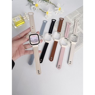 Thích hợp cho Redmi Watch 3 Active / Redmi Watch 3 / Redmi Watch 2 lite / Mi Watch lite Dây đeo da khóa đôi + khung kim loại