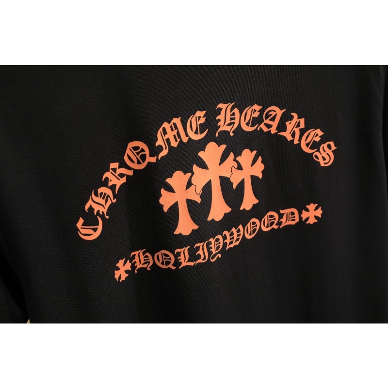 Áo Thun Ngắn Tay Logo Chr88ome &amp; Classic Thời Trang Mới Nhất Màu Trắng Cam Phong Cách Unisex