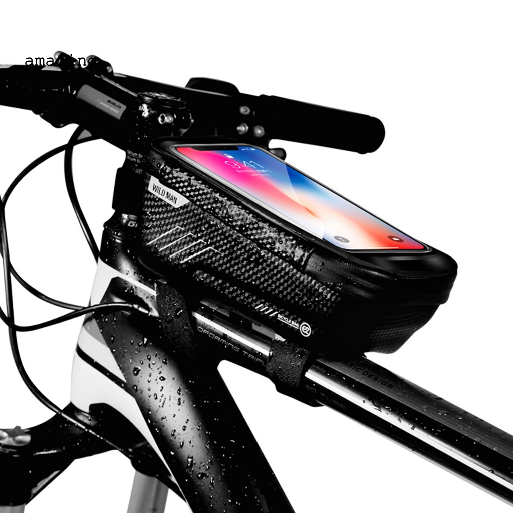 Túi Đựng Đồ Gắn Khung Trước Xe Đạp Có Khóa Kéo Dung Tích 1L Chống Thấm Nước Tiện Dụng