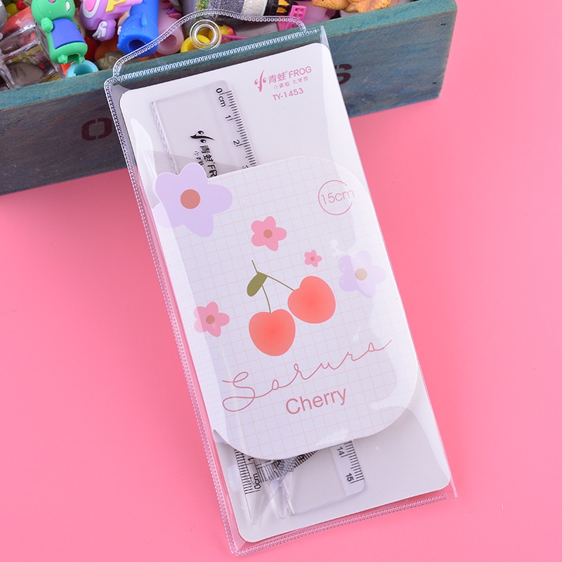 Set 4 Thước Kẻ Trong Suốt Hình Tam Giác 15cm
