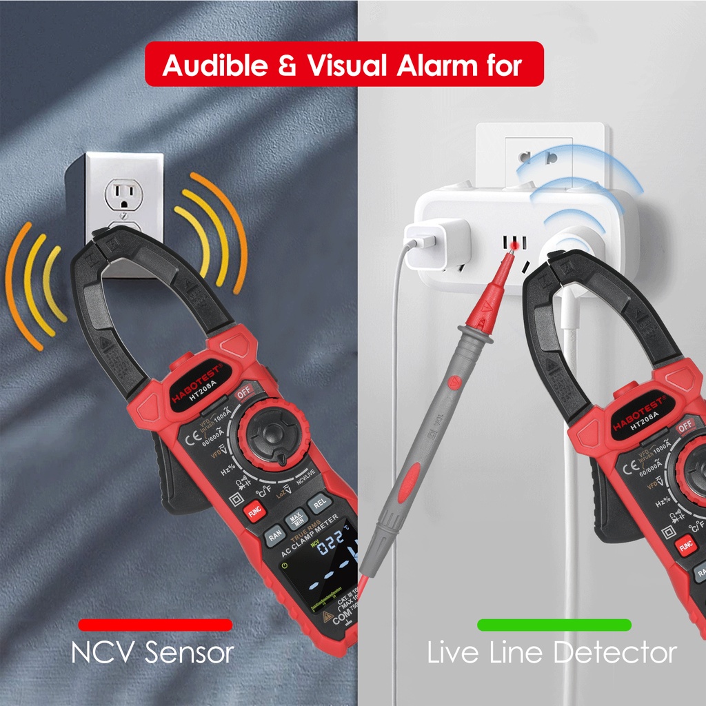 Kẹp Vạn Năng Kế Kỹ Thuật Số AC Thông Minhwatchinone HABOTEST AC RMS RMS Anto-Ratur