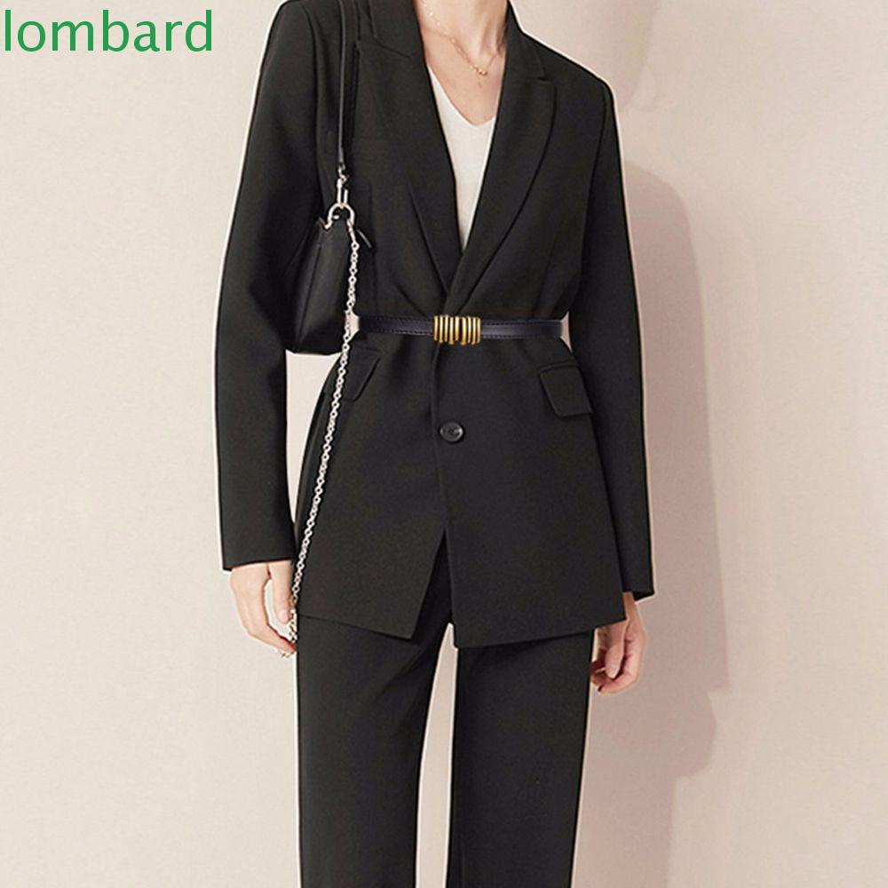 Thắt Lưng Mỏng Khóa Kim Loại Tròn Đơn Giản Dễ Phối Đồ Phong Cách Hàn Quốc