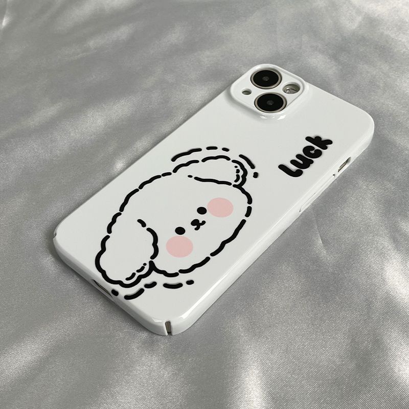 Ốp Điện Thoại Cứng Hình Chú Chó Trắng Đầu To Cho Iphone 8 / 11 7 xs 14pro max 13 / 12 / VJGM