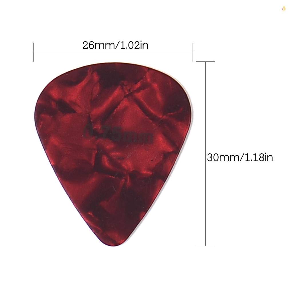 Bộ 60 Miếng Gảy Đàn Guitar Celluloid Có Hộp Đựng Bằng Kim Loại Dành Cho Đàn Guitar Bass / Điện / Guitar Cổ Điển 0.