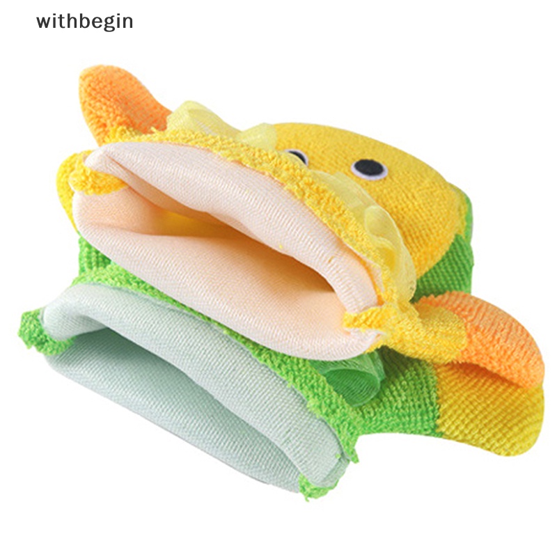 Găng Tay cotton Rửa Mặt Họa Tiết Động Vật Vui Nhộn Cho Bé