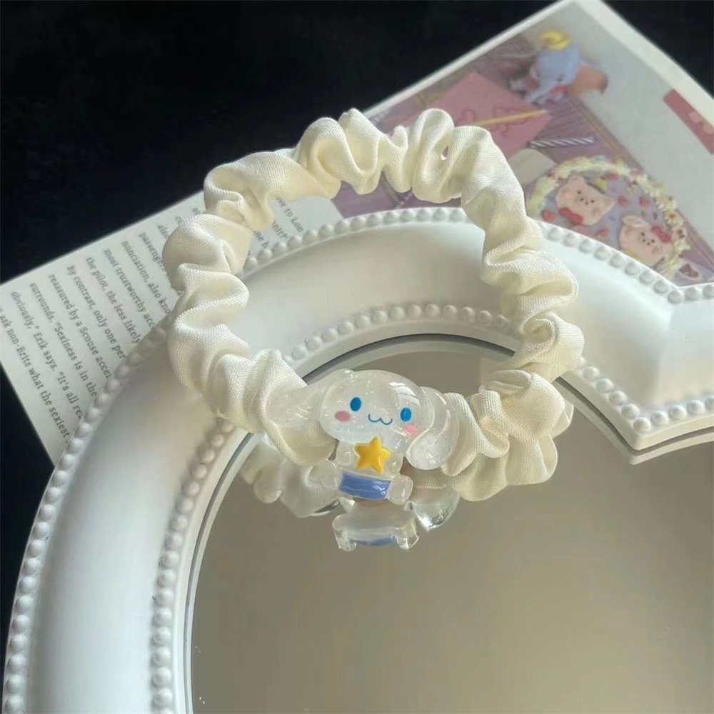 Vòng Tay Kuromi Hoạt Hình Sanrio Trái Tim Bé Gái Dây Điện Thoại Băng Đô Gân Cao Su Nhỏ Vòng Buộc Tóc-Rosser2